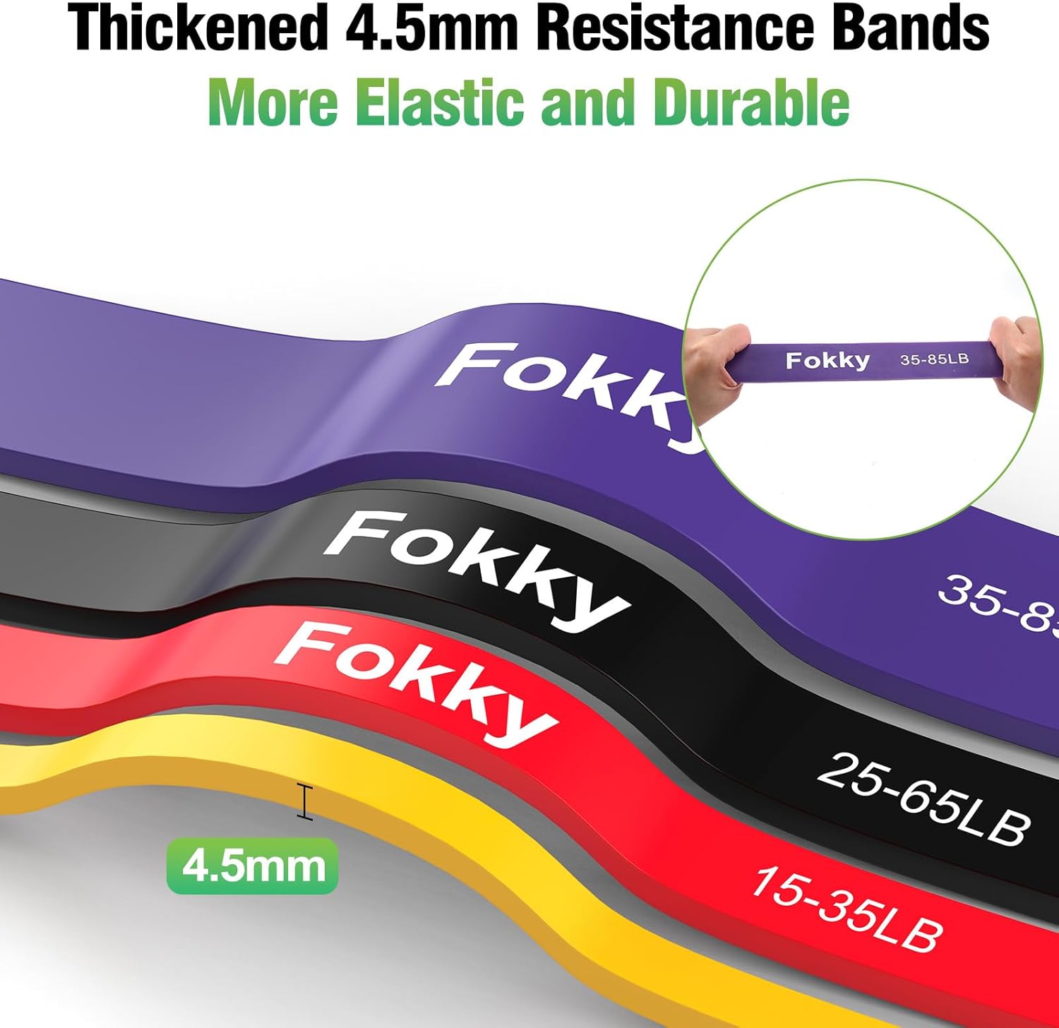 Detalle 2 de Resistance Bands Set 4-levels for Strength Training ๐๏ธโ