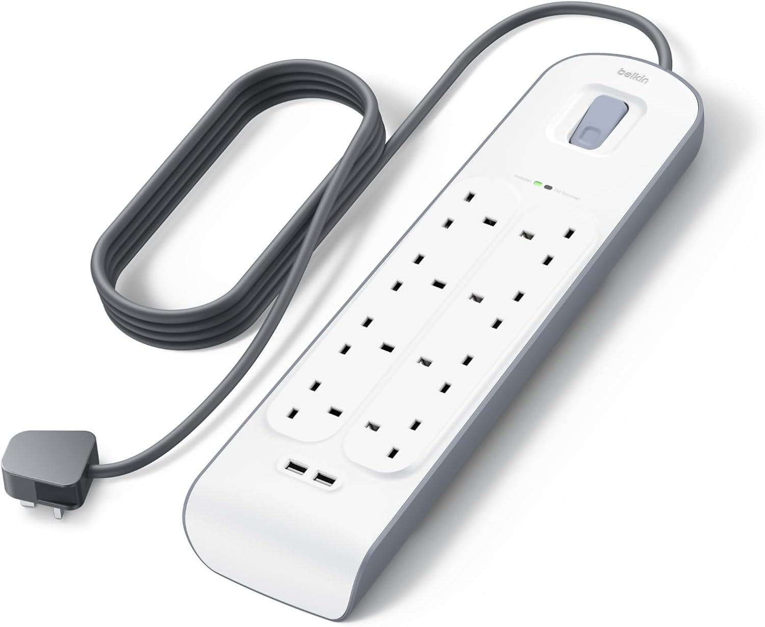 Detalle de Belkin Extension Lead 8‑Way with USB
