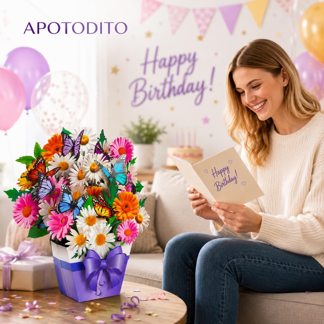 Detalle de APOTODITO Mothers Day Card: Butterfly Cards with Music and Light