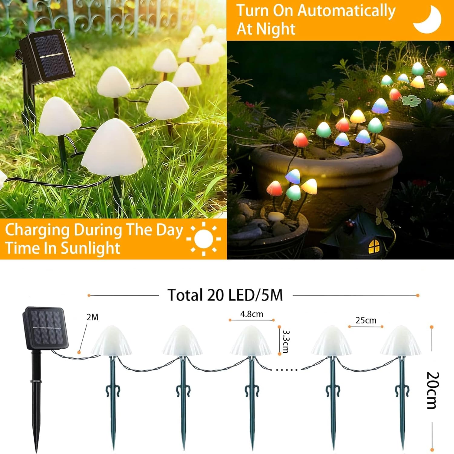 Thumbnail 3 de Dekofun Solar Mushroom Lights 20 LED