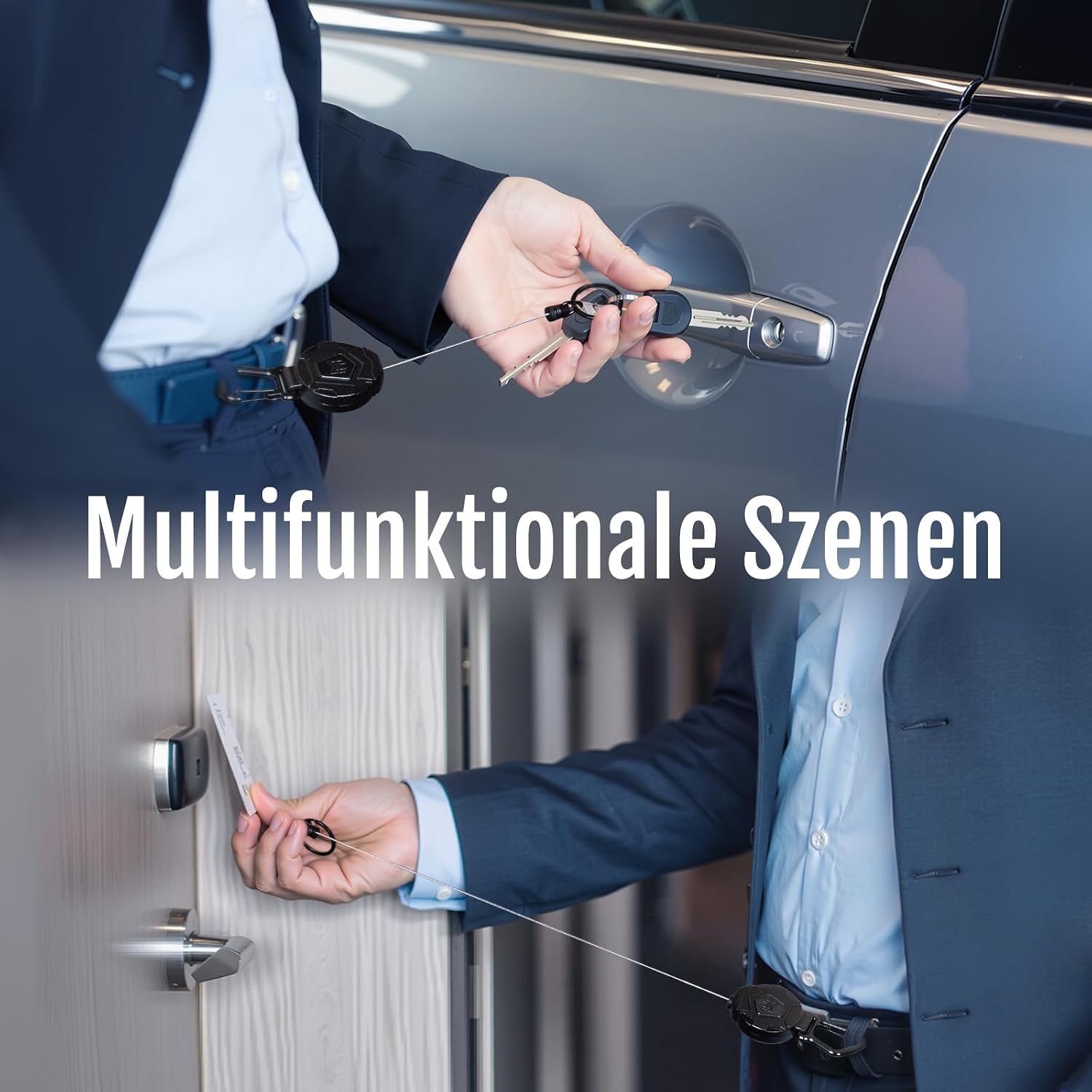 Detalle 2 de MNGARISTA 2er-Pack einziehbarer Schlüsselanhänger 31,5 Zoll 🔑