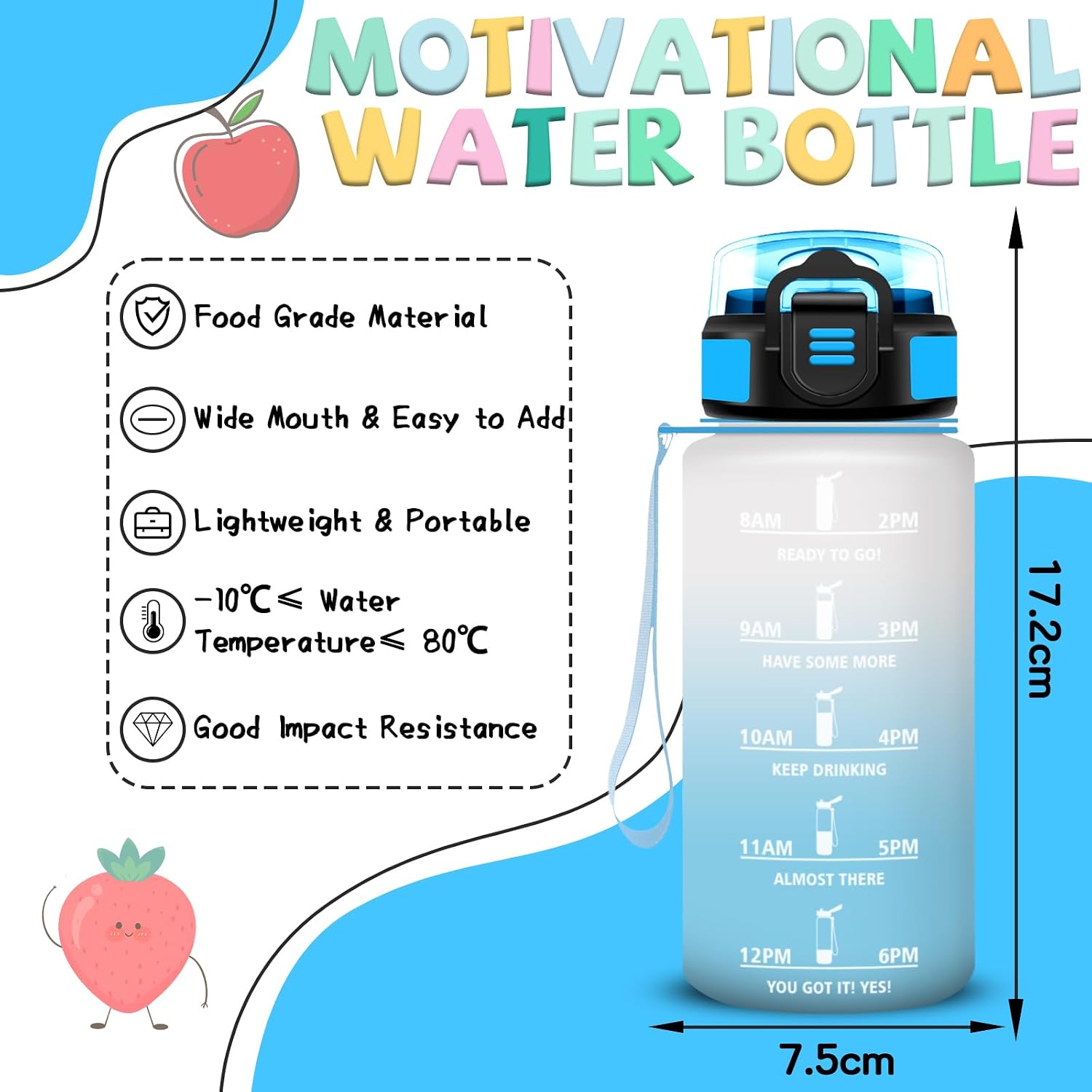 Detalle 2 de Botella infantil agua Niños 500ml a prueba de fugas 🚰
