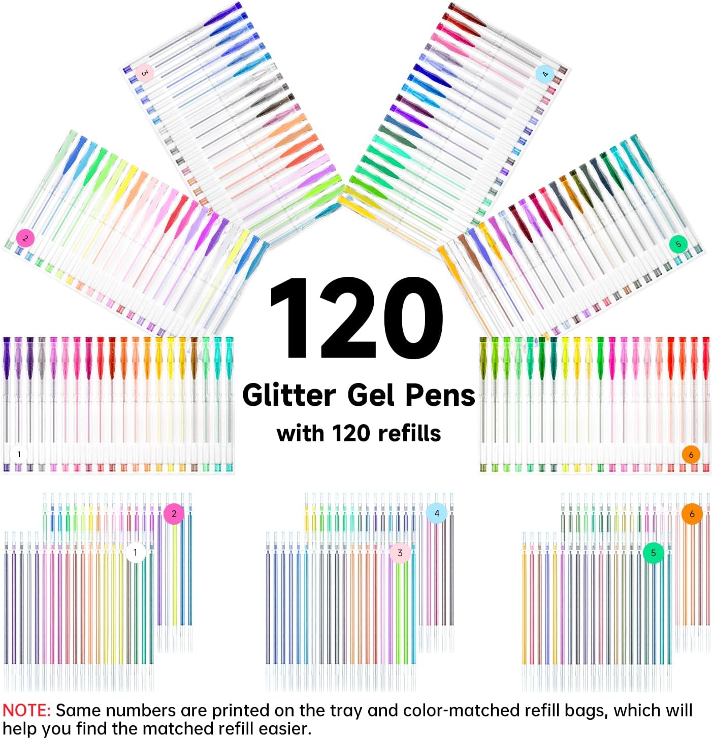 Thumbnail 1 de Shuttle Art Glitzer Gel Stifte 240er Set