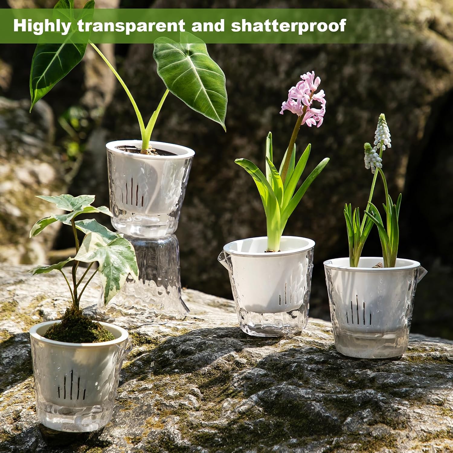 Detalle 2 de Yimomoyi self-watering plant pots, 18 cm