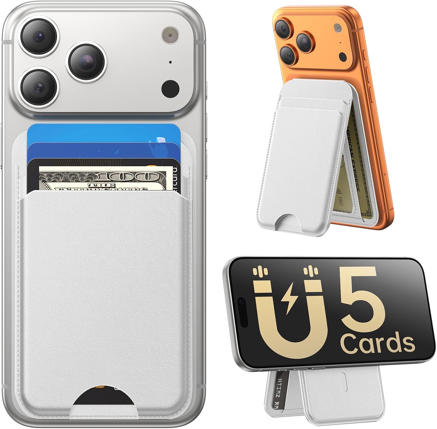 Detalle de Fanseesy MagSafe Wallet with Stand for iPhone (5 Card Slots)