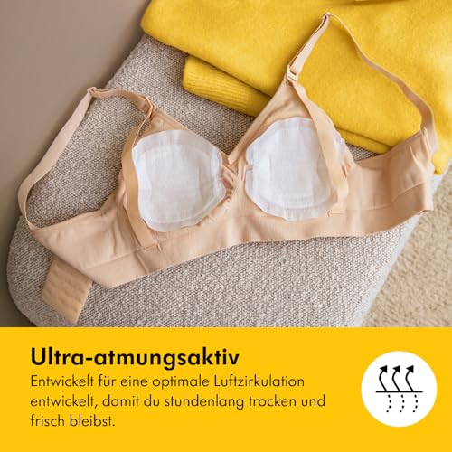 Detalle de Medela Ultra-atmungsaktive Stilleinlagen – Hochgradig saugfähig, diskreter Tragekomfort, 120er Pack