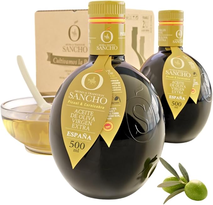 Aceite de Oliva Virgen Extra Picual con Cornicabra 🌿 Sancho Gourmet