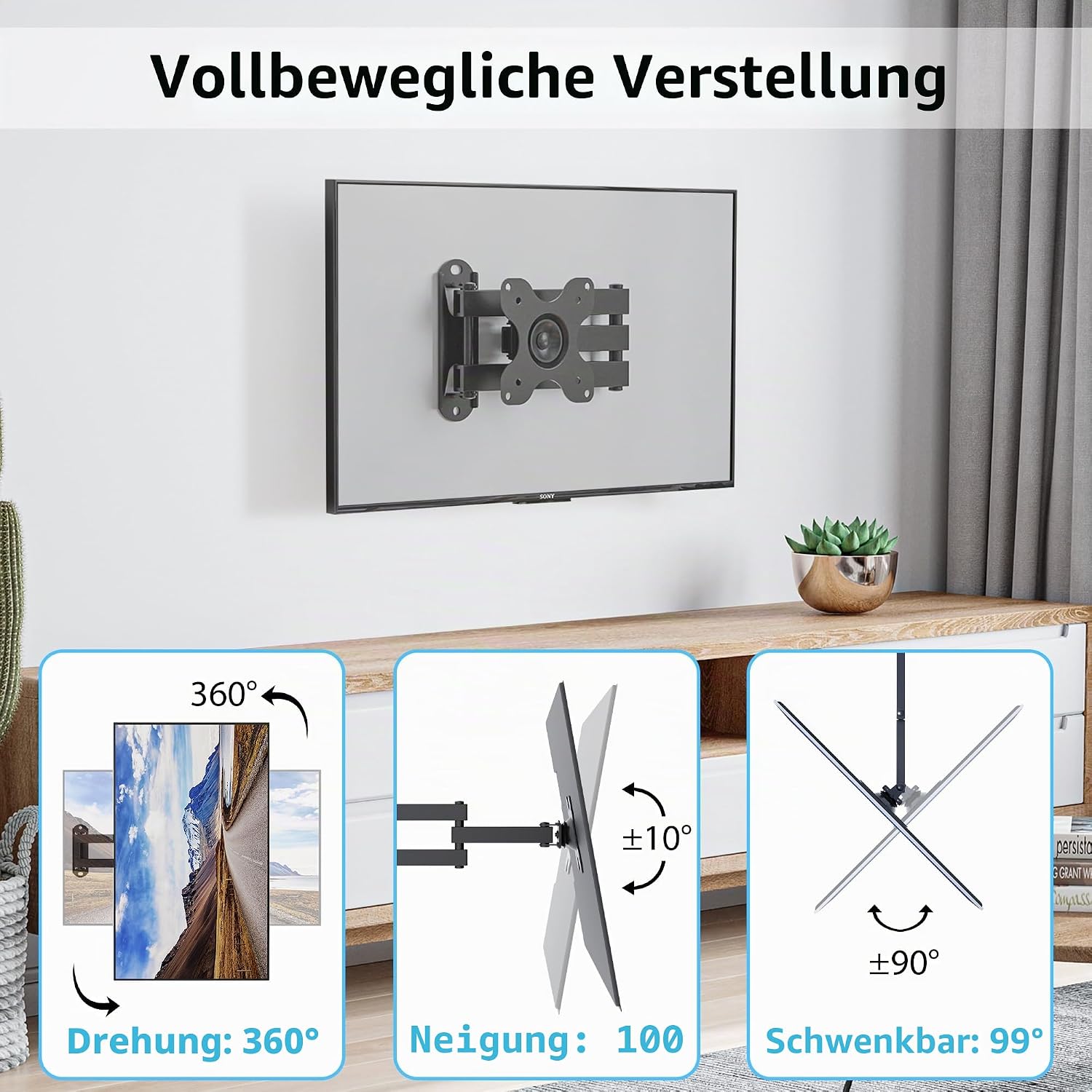 Thumbnail 1 de BONTEC Monitor Wandhalterung 13–30 Zoll, schwenkbar