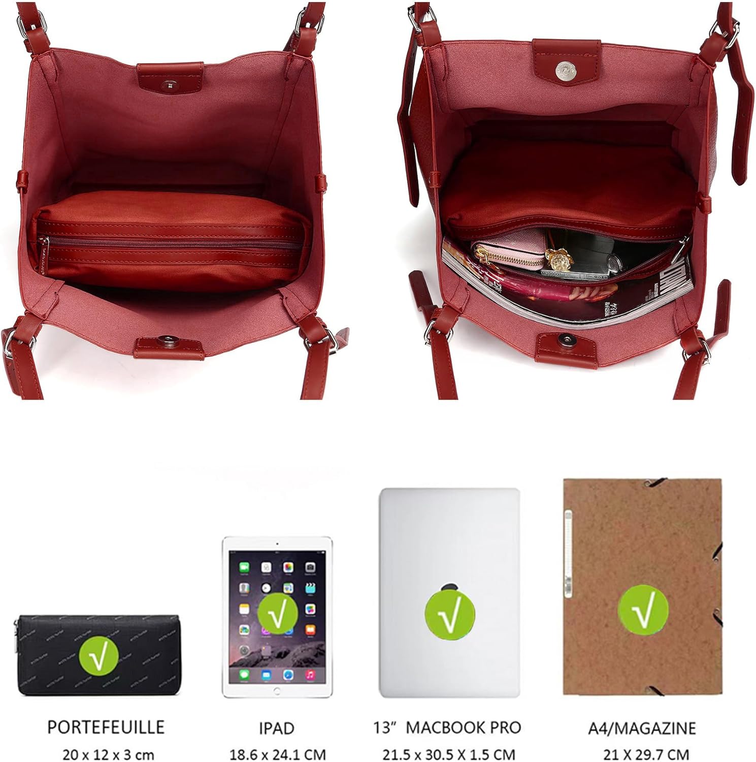 Thumbnail 5 de David Jones Sac cabas A4 rouge