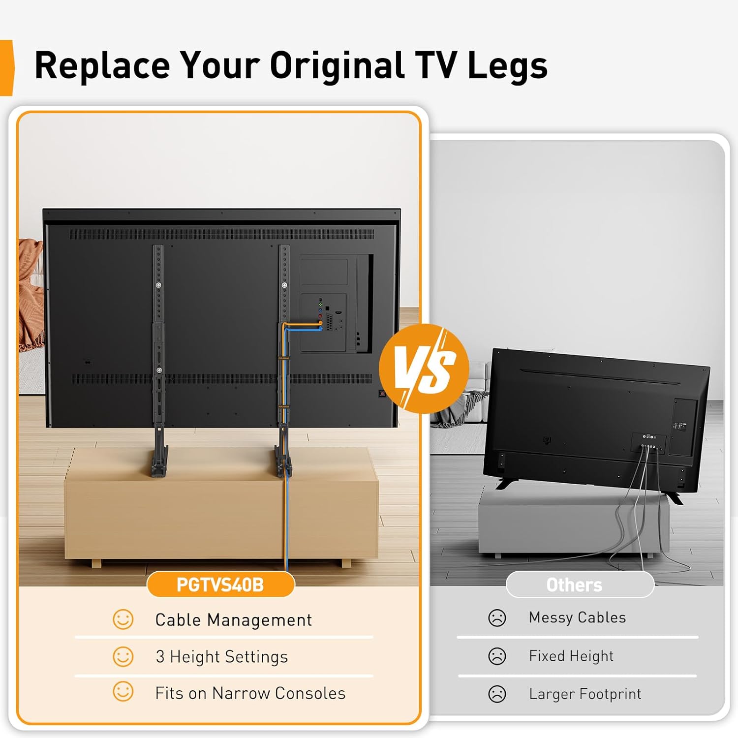 Thumbnail 5 de Perlegear Universal TV Stand for 22–70 inch TVs