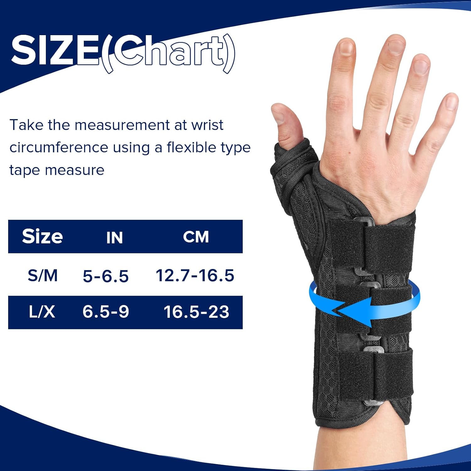 Detalle de Lalent Wrist Support Brace with Metal Splint Thumb Support (Left Hand, L/XL) for Carpal Tunnel and Tendonitis