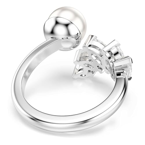 Thumbnail 3 de Swarovski Mesmera Offener Ring mit Kristallperle und Marquise-Schliff – Weiß, rhodiniert