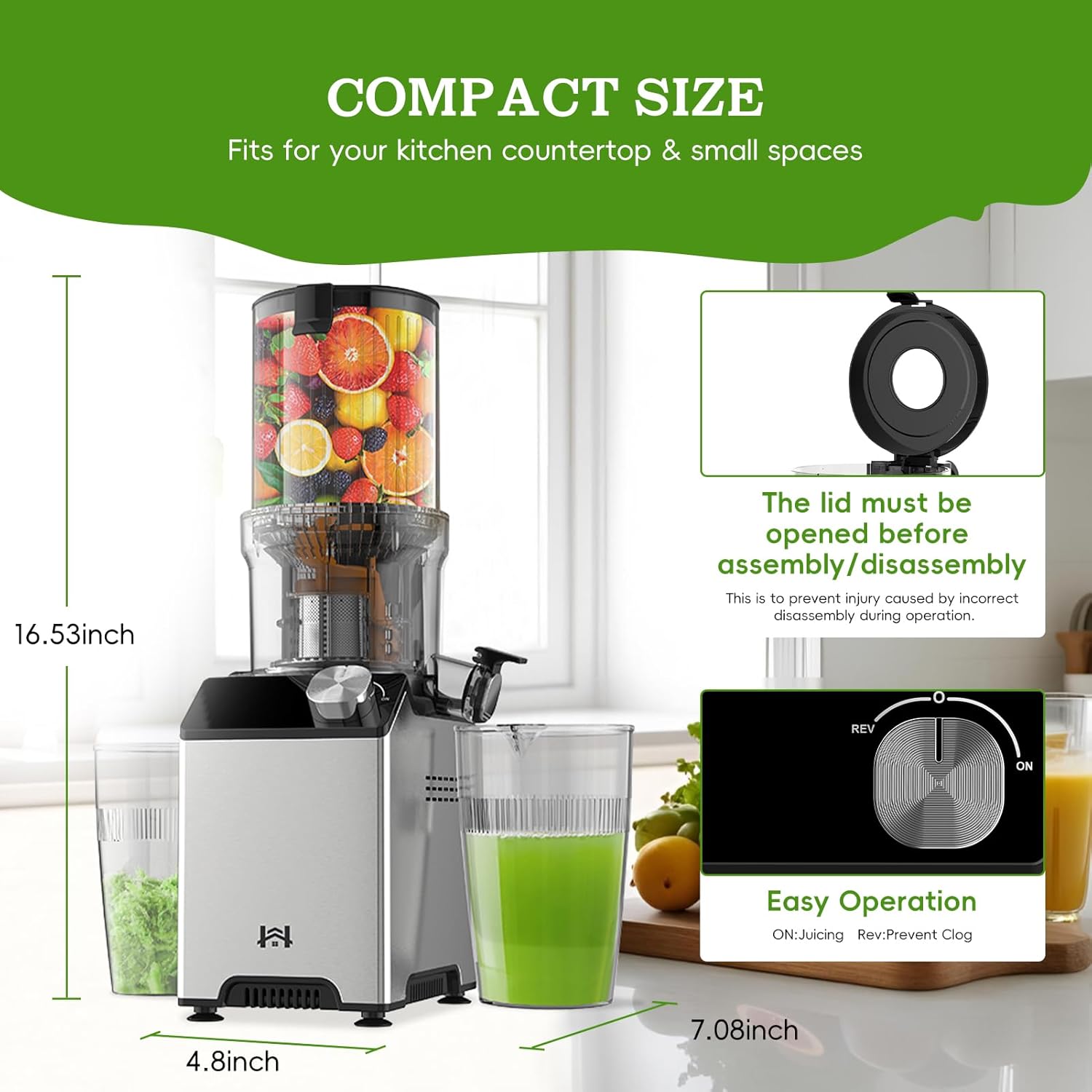 Thumbnail 4 de WHUTO Cold Press Juicer 30% Yield Boost 🍹