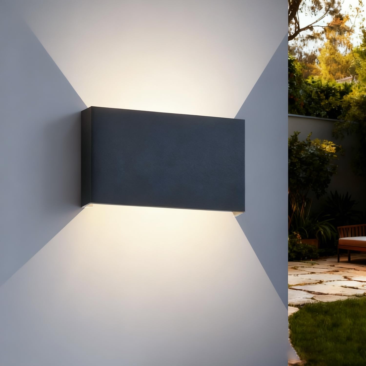 Detalle de EBION LED Wall Lights: Up & Down Indoor/Outdoor, IP54, 6W, Anthracite