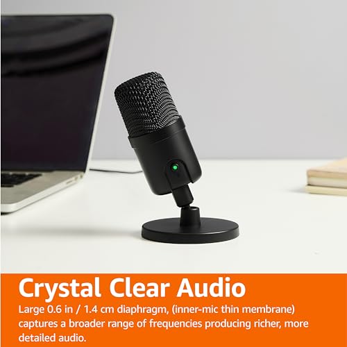 Detalle de Amazon Basics Condenser USB Microphone for PC (Cardioid) with 360° Stand