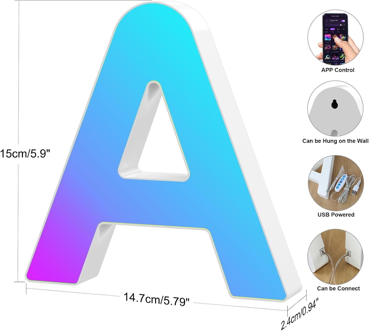 Detalle 1 de Light Up Letters USB Powered LED Sign 🎉