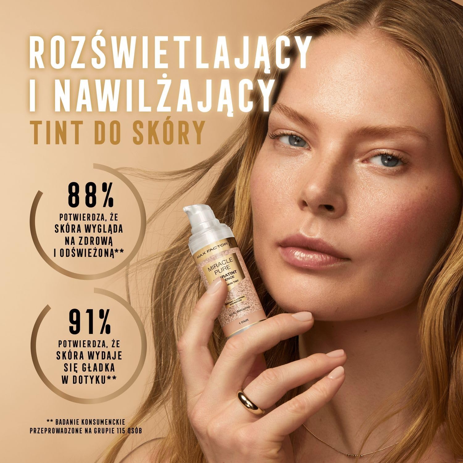 Detalle de Max Factor Miracle Pure Hydratint Essence, tint do twarzy 2 Fair-Light, 30 ml