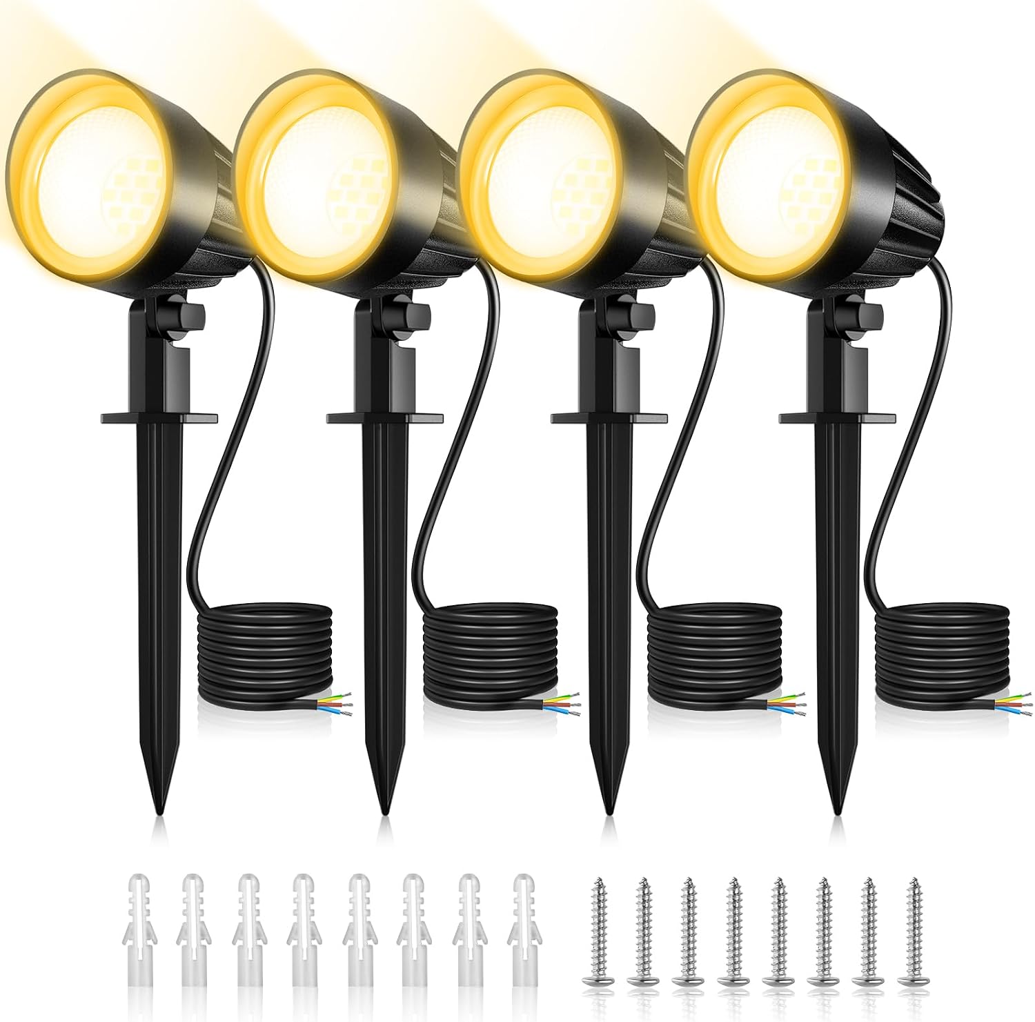 Detalle de MEIKEE ASTA07 LED-trädgårdsspotlights, 4-pack, 2 700 K, IP66