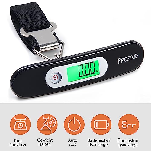 Detalle de FREETOO Pèse Bagage Capacité max 50 kg avec Fonction Tare – précision et ergonomie pour vos voyages