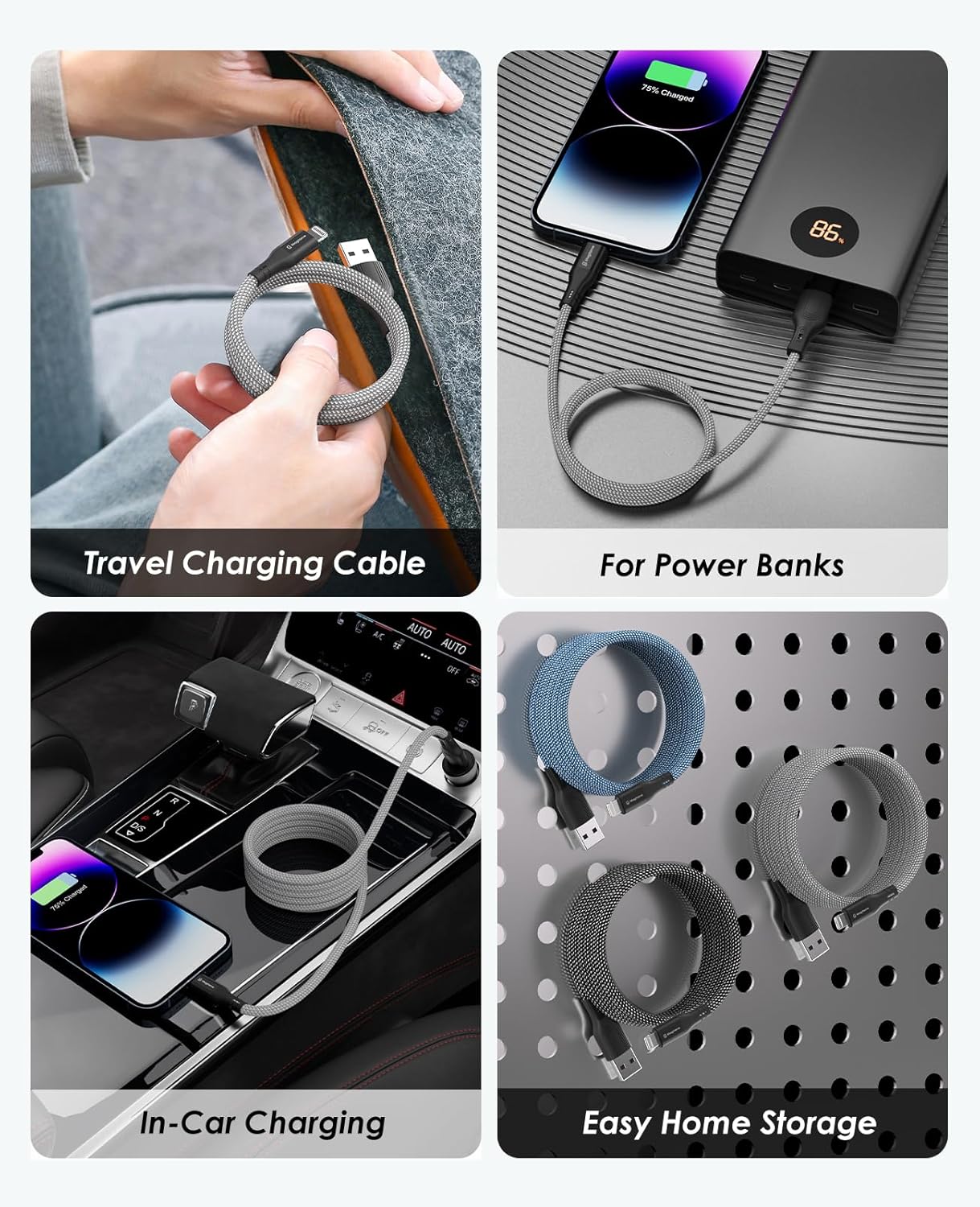 Thumbnail 3 de Magtame Cable Lightning Magnético 1,5m – Carga Rápida ⚡