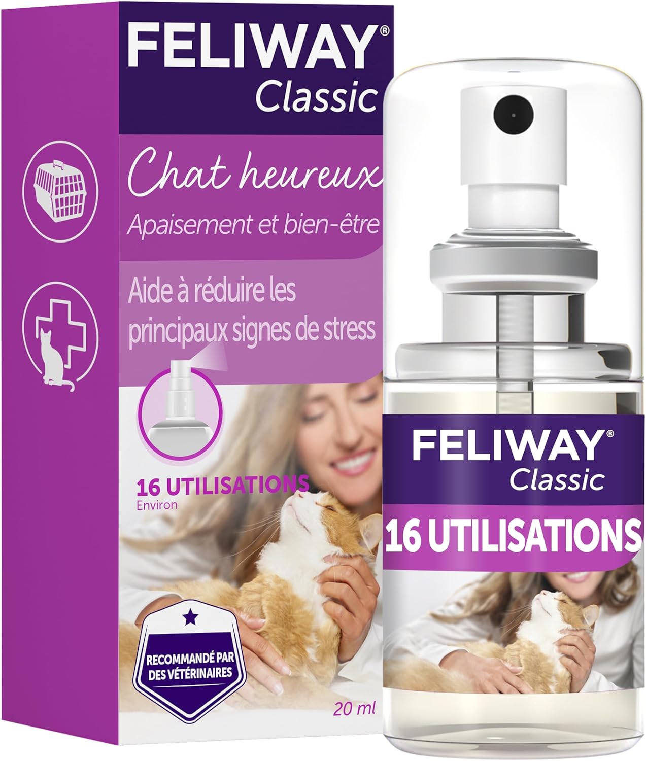 FELIWAY Classic Spray 20 ml – Phéromones apaisantes pour chats