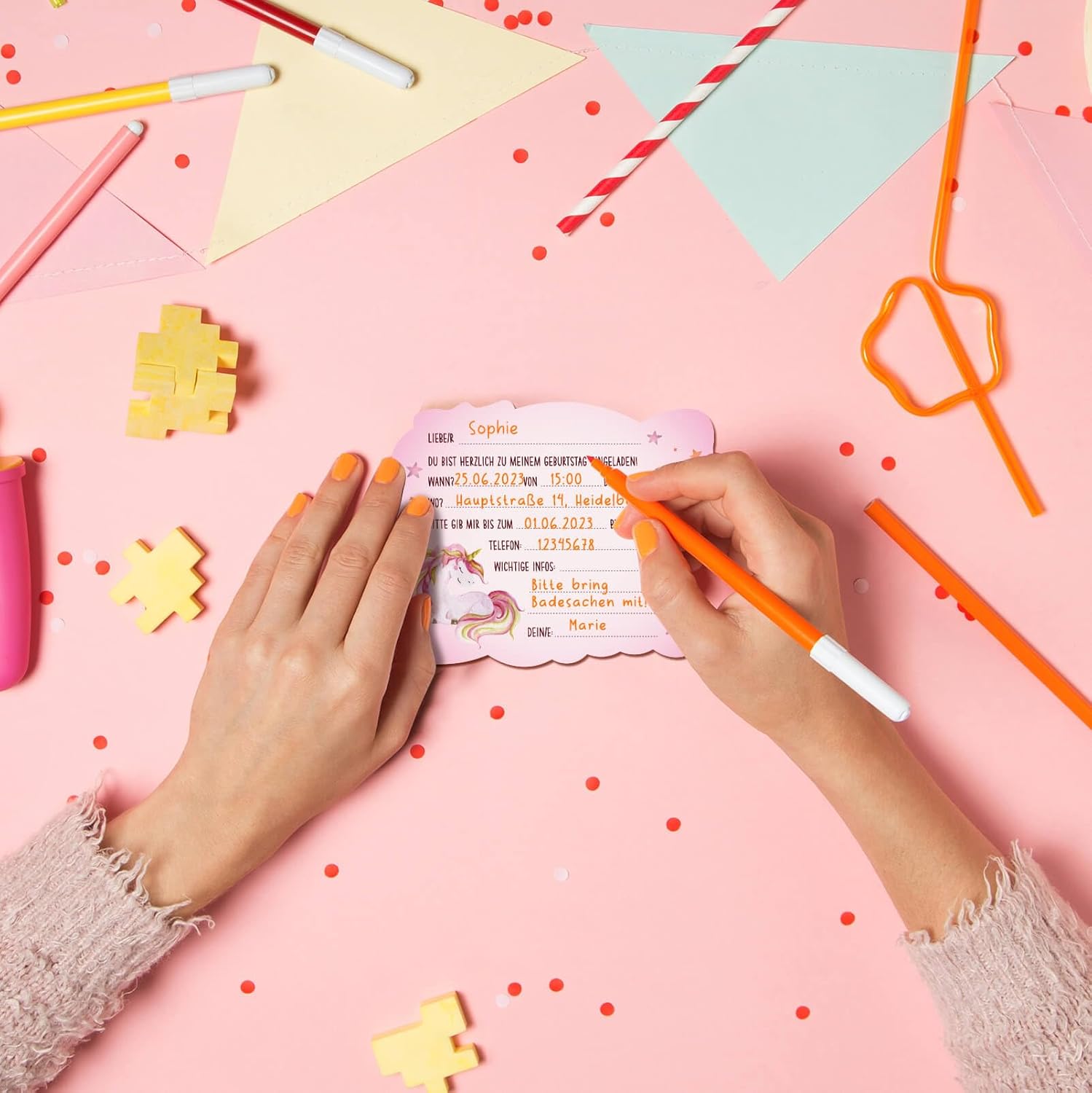 Thumbnail 5 de BIROYAL 12 Einladungskarten Einhorn 🎉