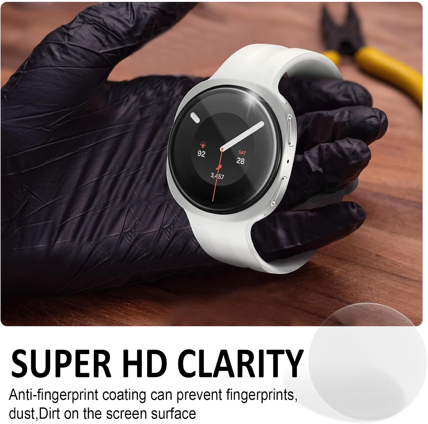 Detalle de Aimtel 4-Stück Panzerglas Displayschutz 40mm für Galaxy Watch 9/8 – klare Abdeckung, einfacher Einsatz