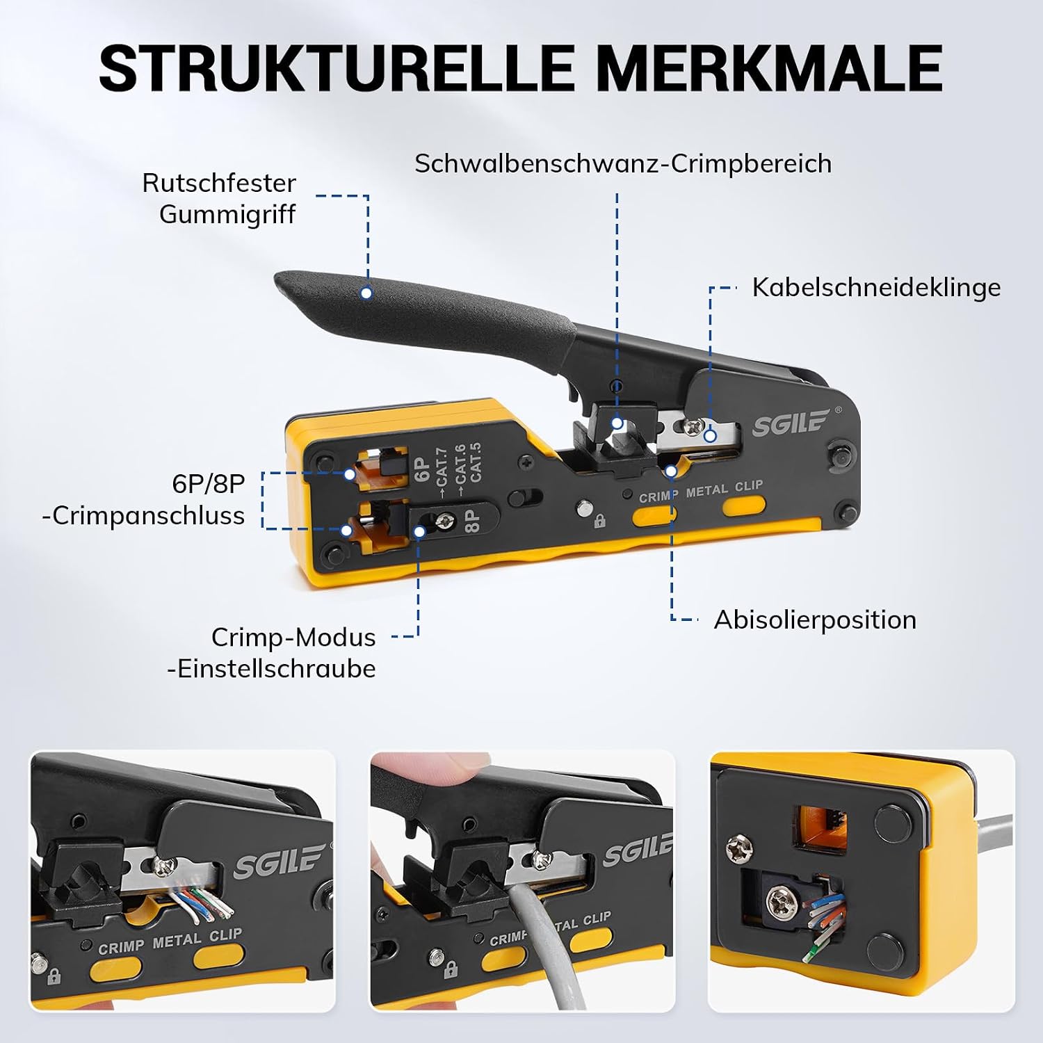 Detalle de SGILE Crimpwerkzeug-Set RJ45