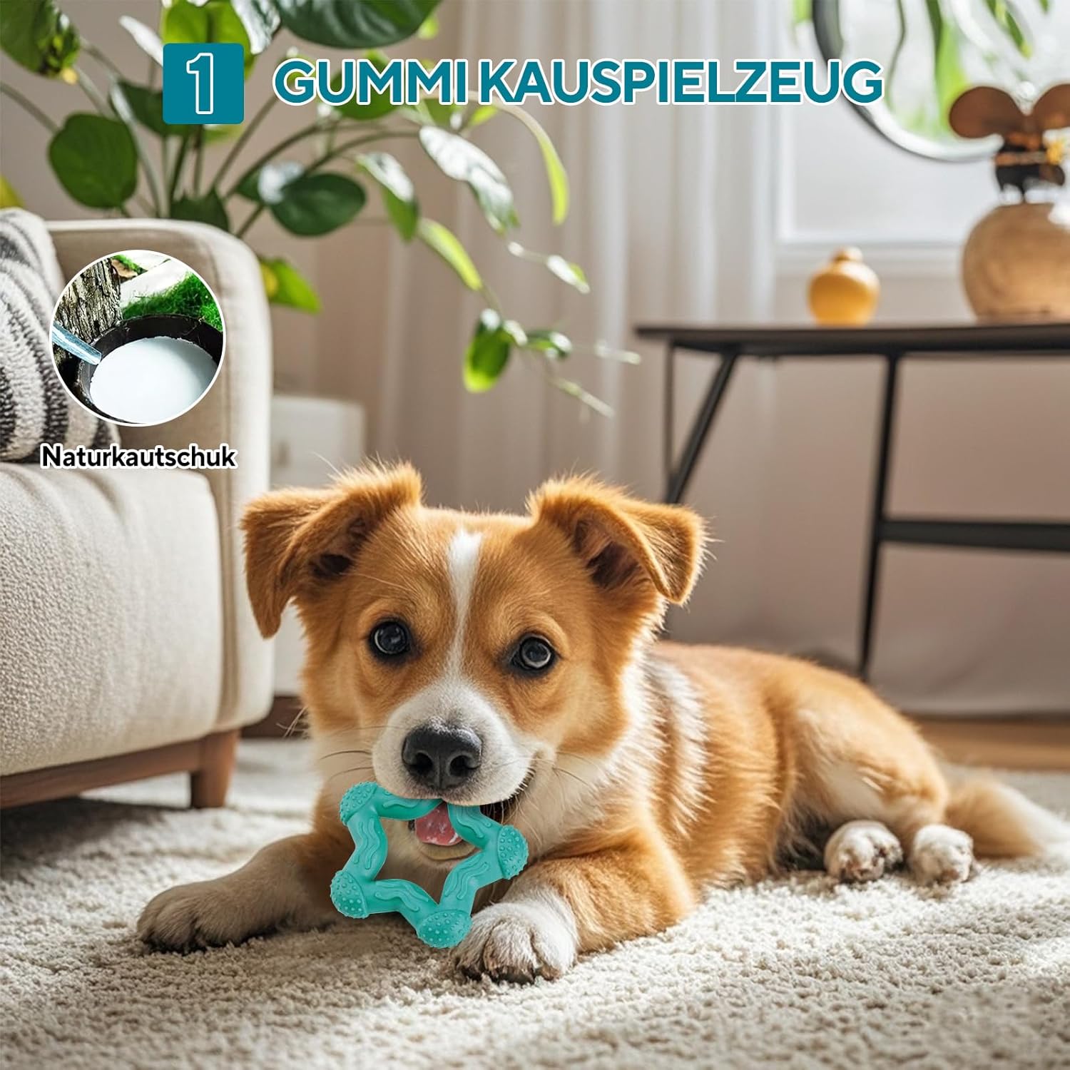Thumbnail 4 de LIFLIX Lot de 4 Jouets à mâcher pour Chiots – Forme chouette, os et ruche