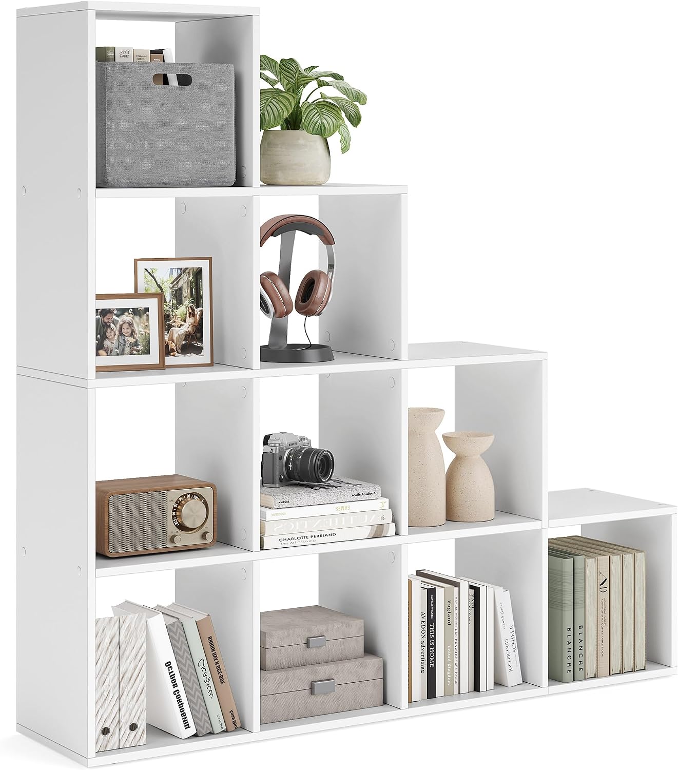 Detalle de VASAGLE CUSTOS Collection LBC10WT 10-Cube Bookcase, Cloud White