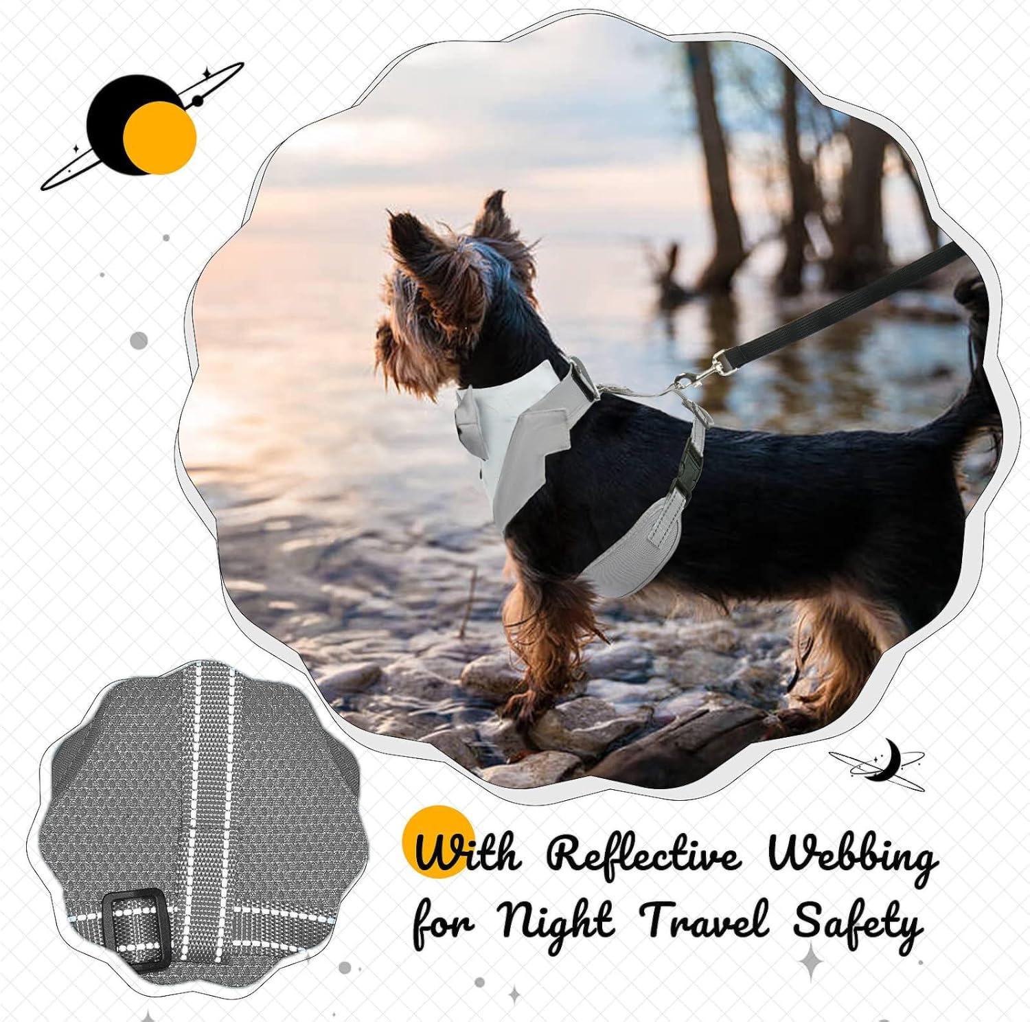 Detalle de OUOBOB Tuxedo Dog Harness: Formal Bow Tie Vest with No-Pull Leash for Small to Medium Dogs