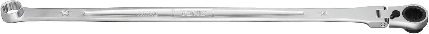 Detalle 2 de トネ(TONE) RMA-14L 超ロング首振ラチェットめがねレンチ 二面幅14mm・全長405mm