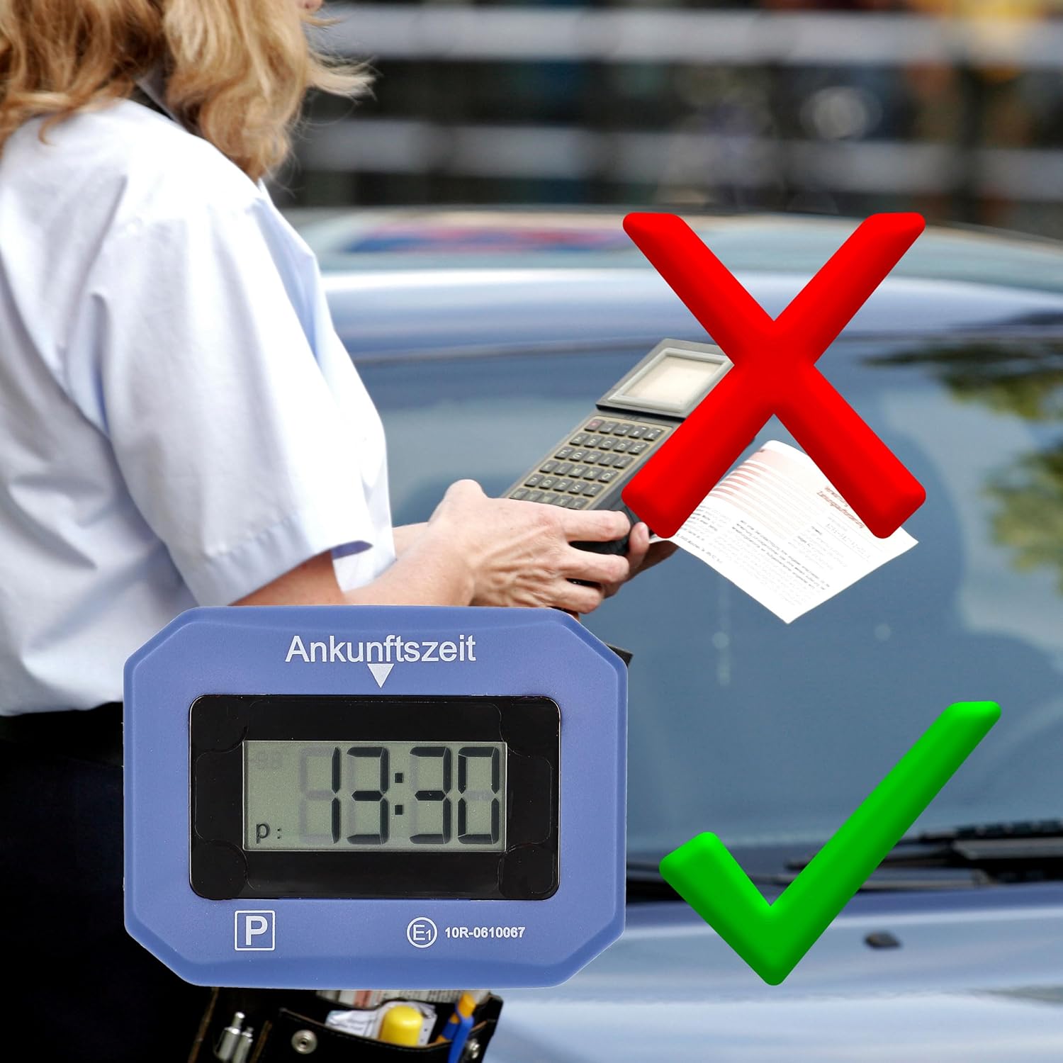 Thumbnail 1 de cartrend Digitale Parkuhr fürs Auto – elektronische Parkscheibe mit KBA-Zulassung und automatischer Ankunftszeit