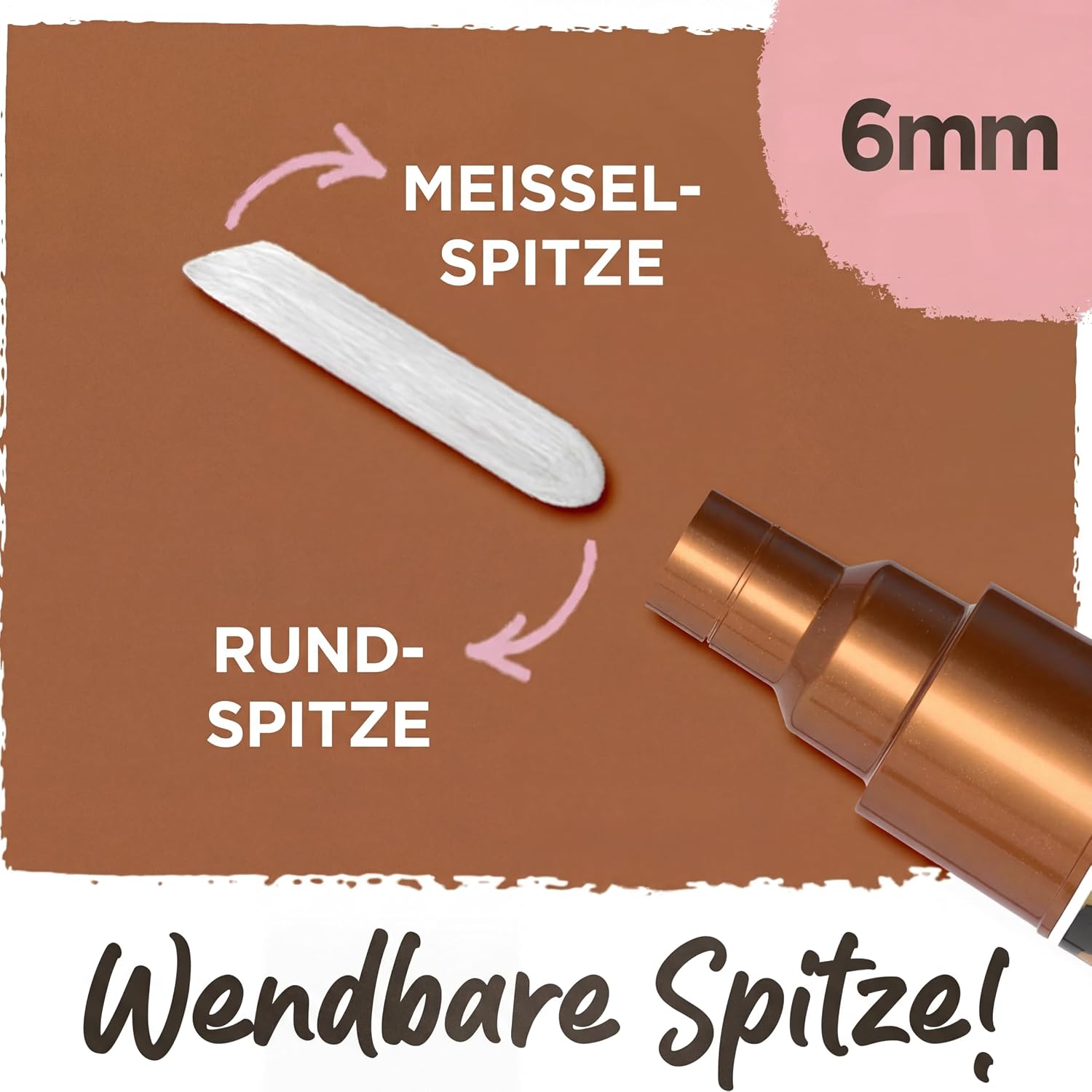 Detalle de Chalkola Kreidestifte für Tafel & Glas – 10 Metallic Marker mit 6 mm umkehrbarer Spitze