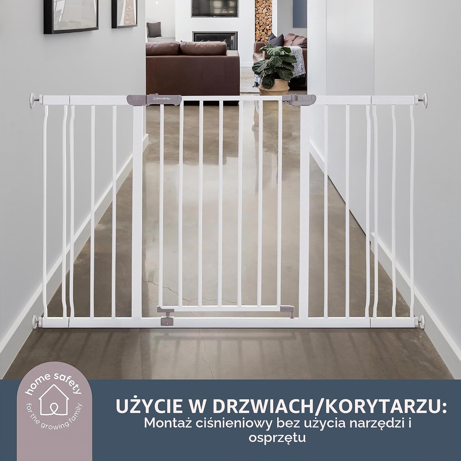 Thumbnail 6 de Dreambaby Ava bardzo szeroka bramka zabezpieczająca z przedłużkami 9 i 18 cm