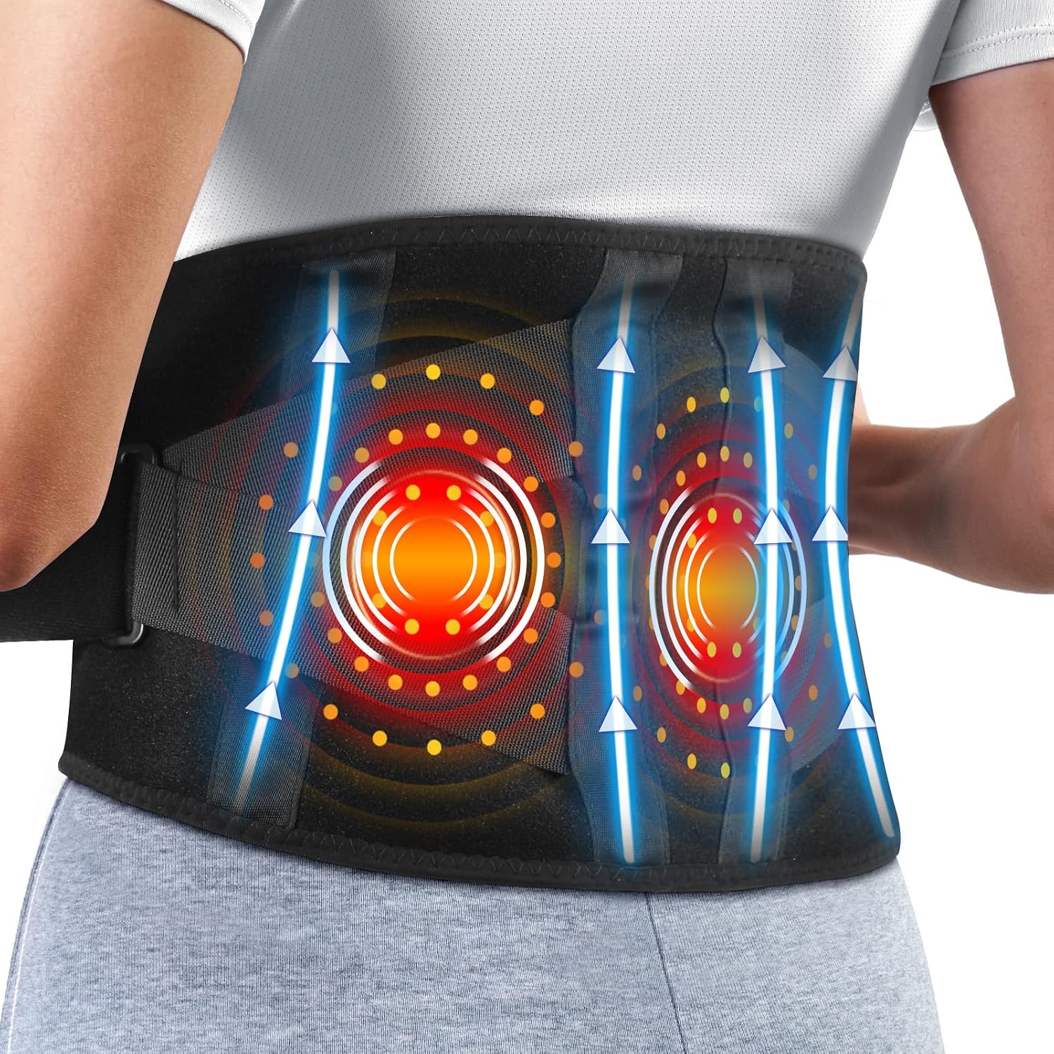 Detalle de EDIFOLLY Cordless Heating Pad with Vibration, 5 Heat Levels and Adjustable Belt