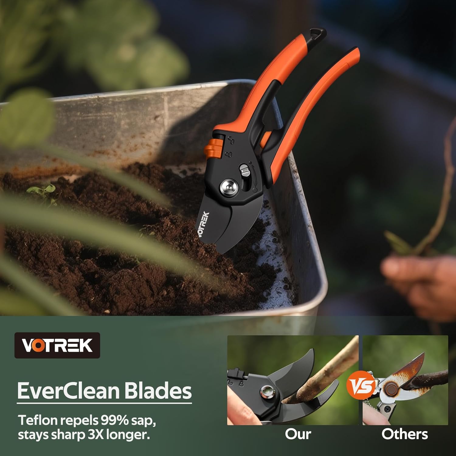 Thumbnail 6 de VOTREK 8.5" Bypass Secateurs for Weak Hands ✂