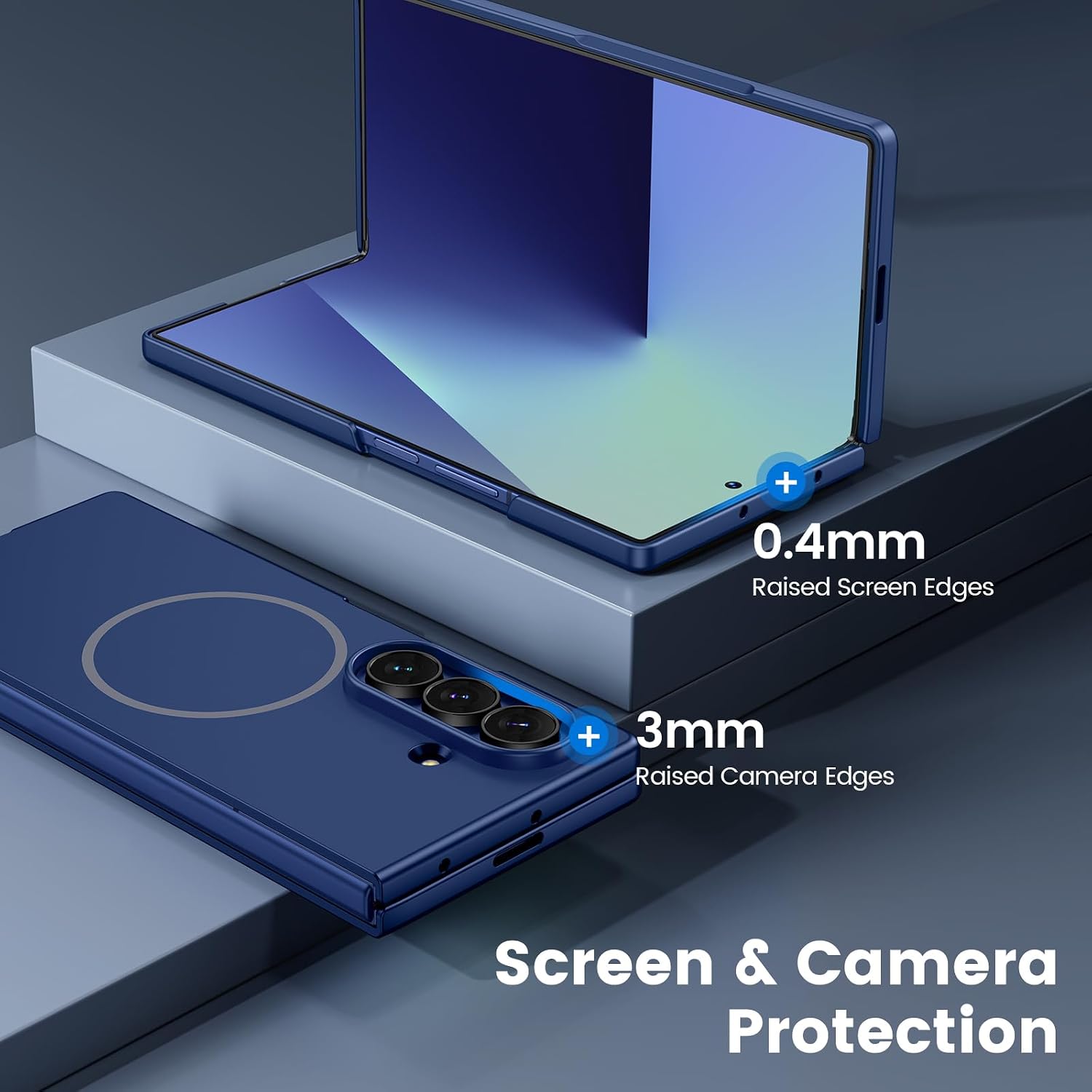 Thumbnail 6 de HWeggo for Samsung Galaxy Z Fold 7 case with built-in 9H screen protector (blue)