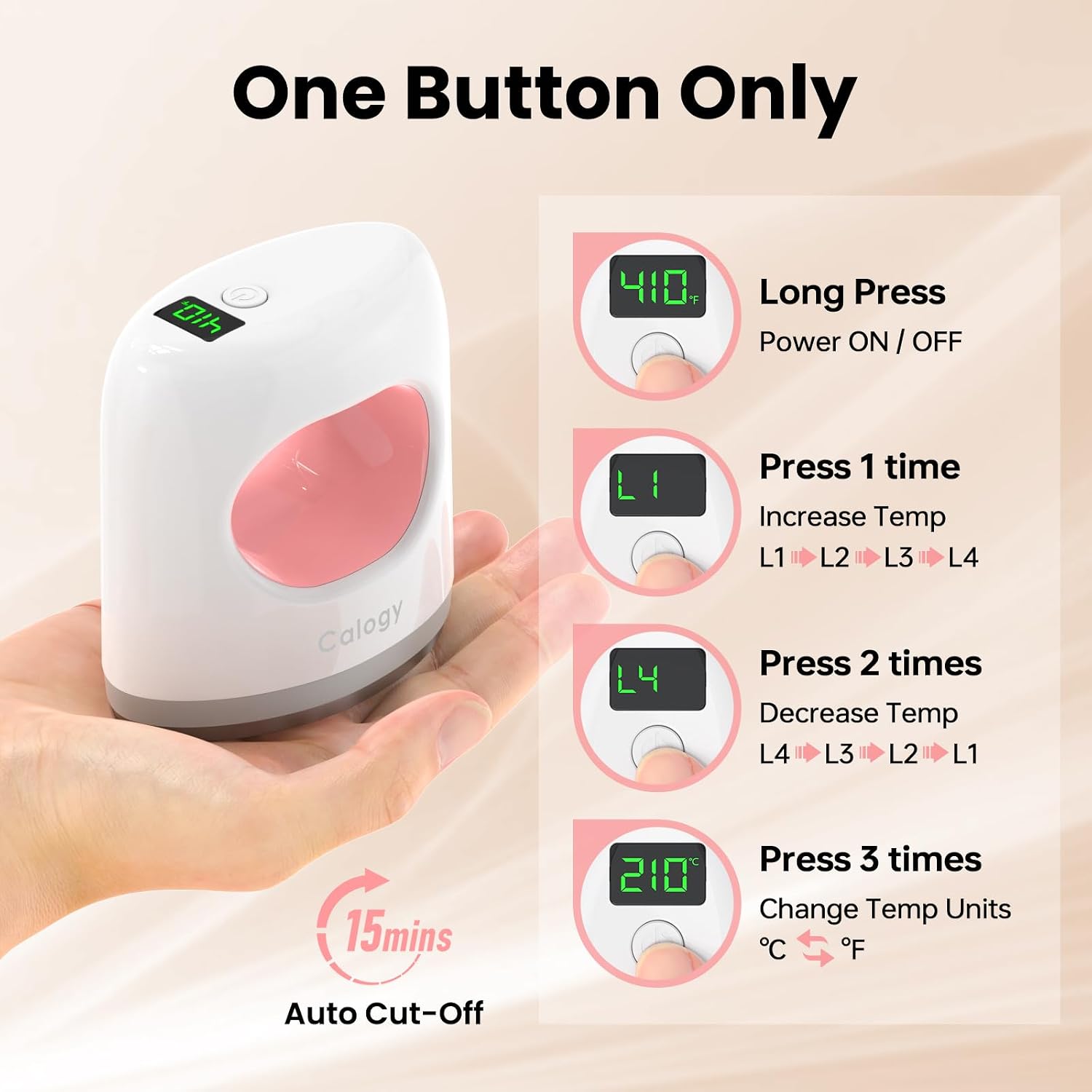 Detalle 1 de Calogy CHP2305 Mini Heat Press, 4 Heat Settings and Precision Tip