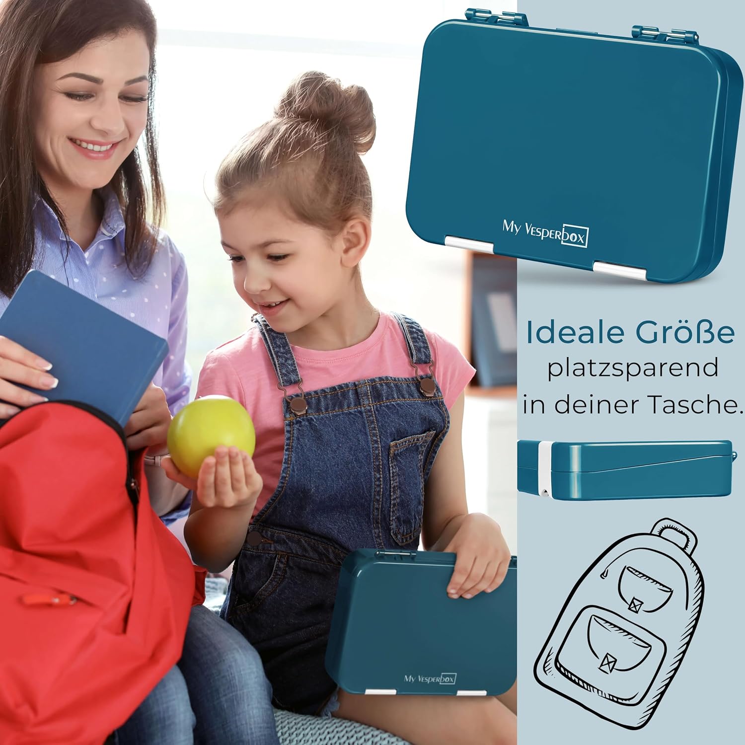 Thumbnail 3 de My Vesperbox® Kinder-Brotdose mit Fächern [LEN] – Lunchbox mit Trennfächern & leichter Kinderöffnung