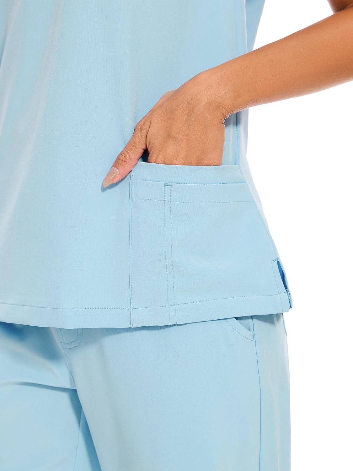 Thumbnail 4 de COZYFIT Women's Scrub Set: V-Neck Top and Yoga Jogger Pants with 8 Pockets
