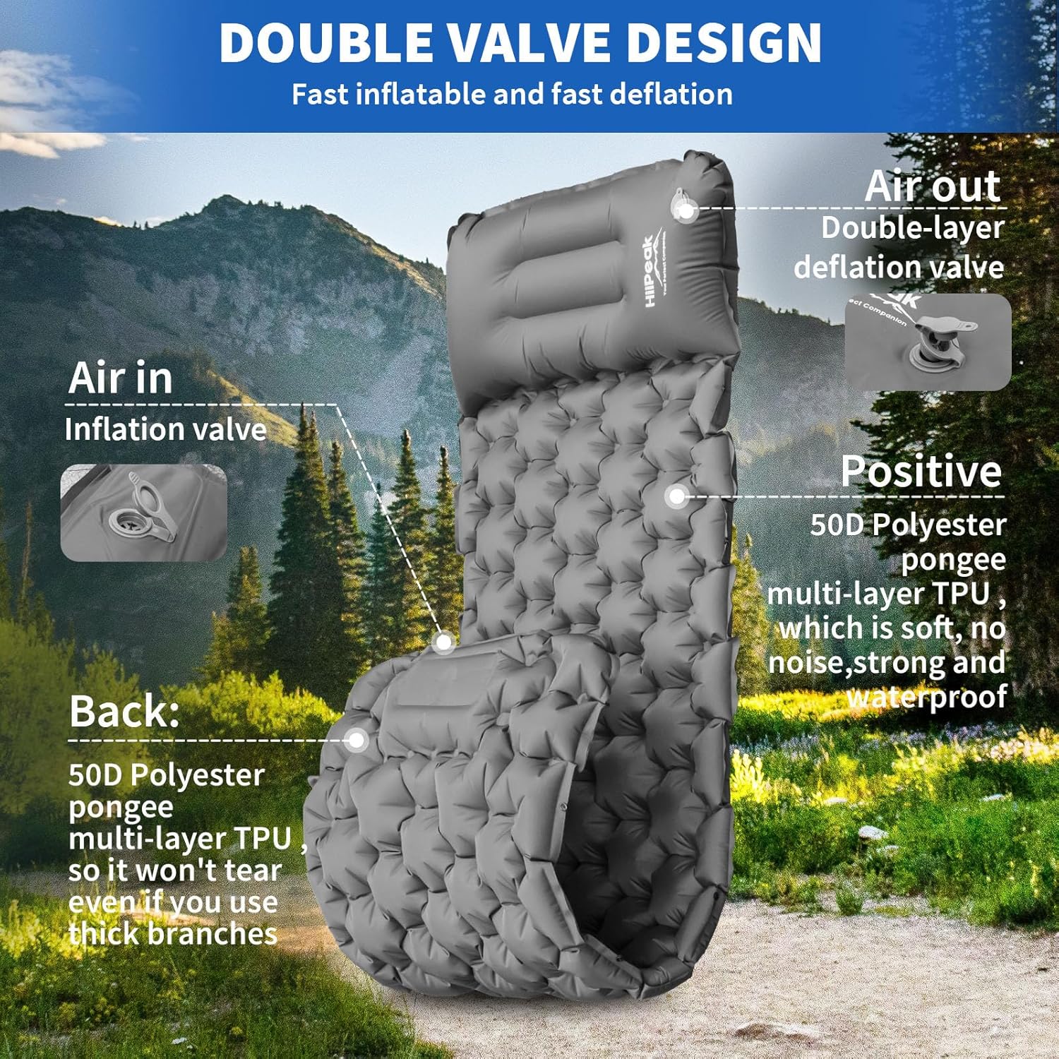 Thumbnail 4 de HiiPeak Camping Sleeping Pad ultralight inflatable pad ⛺