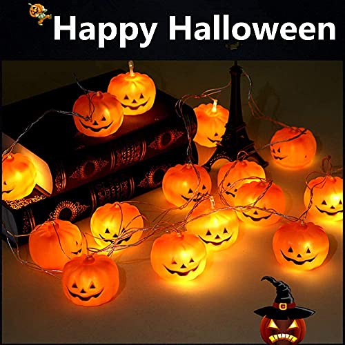 Detalle de Loiina Zucca di Luci Stringa Halloween 3 metri, 20 LED: decorazione lucente per esterni