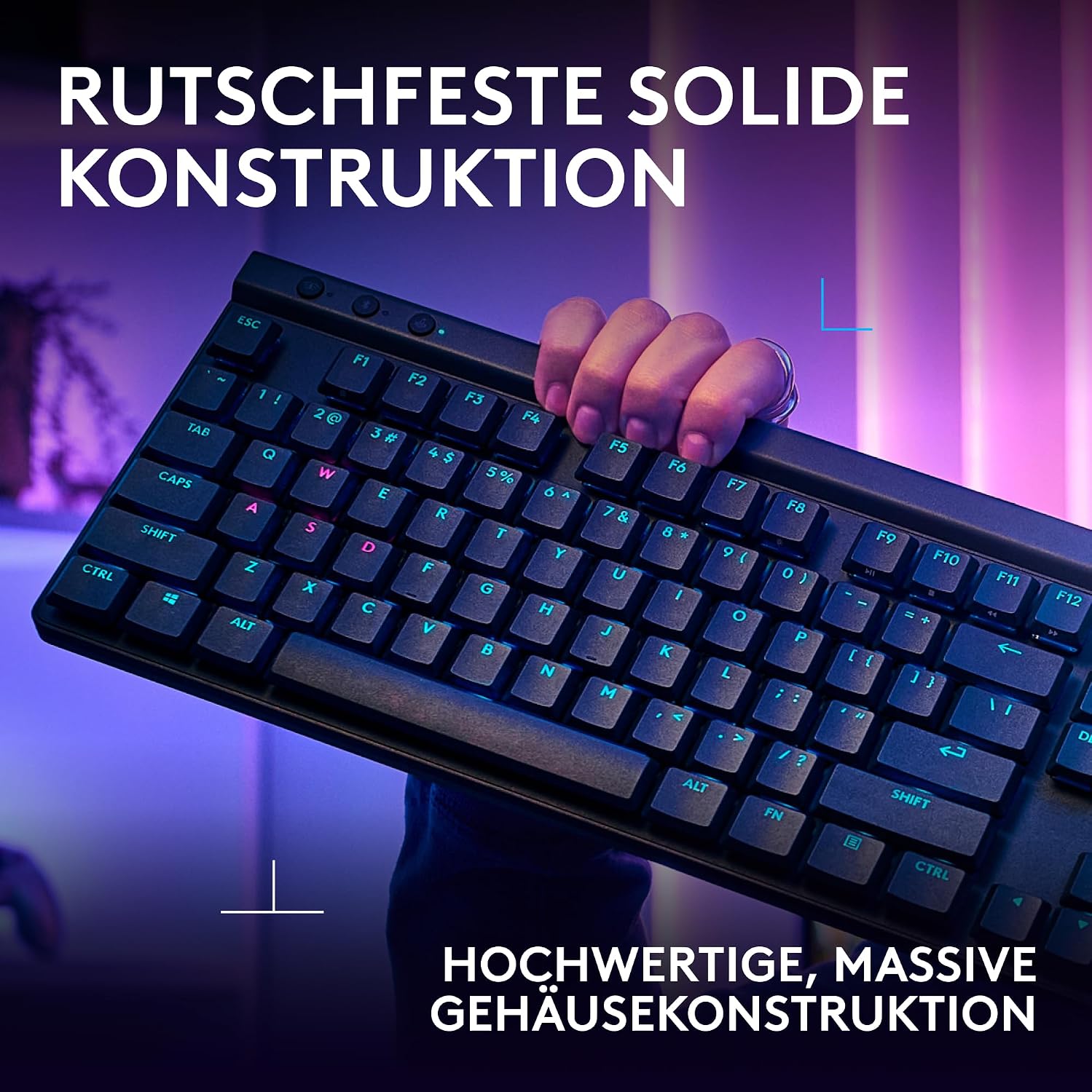 Detalle de Logitech G G515 LIGHTSPEED TKL Kabellose Gaming-Tastatur – QWERTZ, Schwarz (Braune GL-Switches)