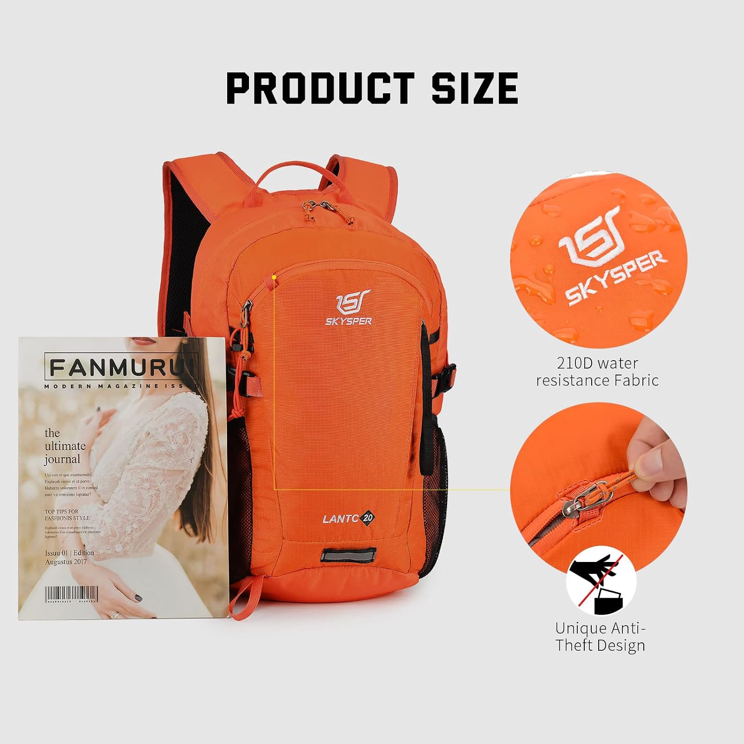 Detalle de SkySPER Zaino da Hiking 20L: impermeabile, leggero e versatile per escursioni quotidiane