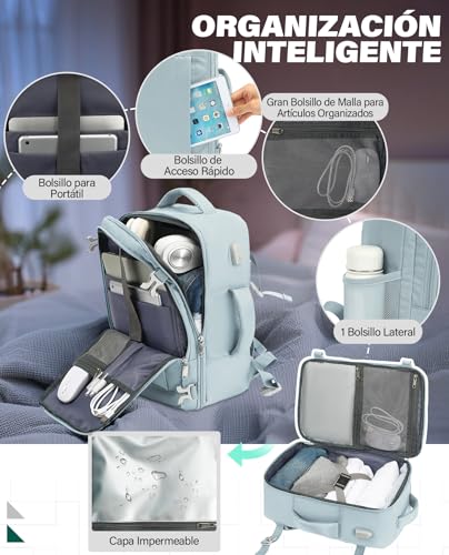 Detalle de Mochila VANKEV para cabina 40x20x25 cm (20L) – perfecta para Ryanair y viajes diarios