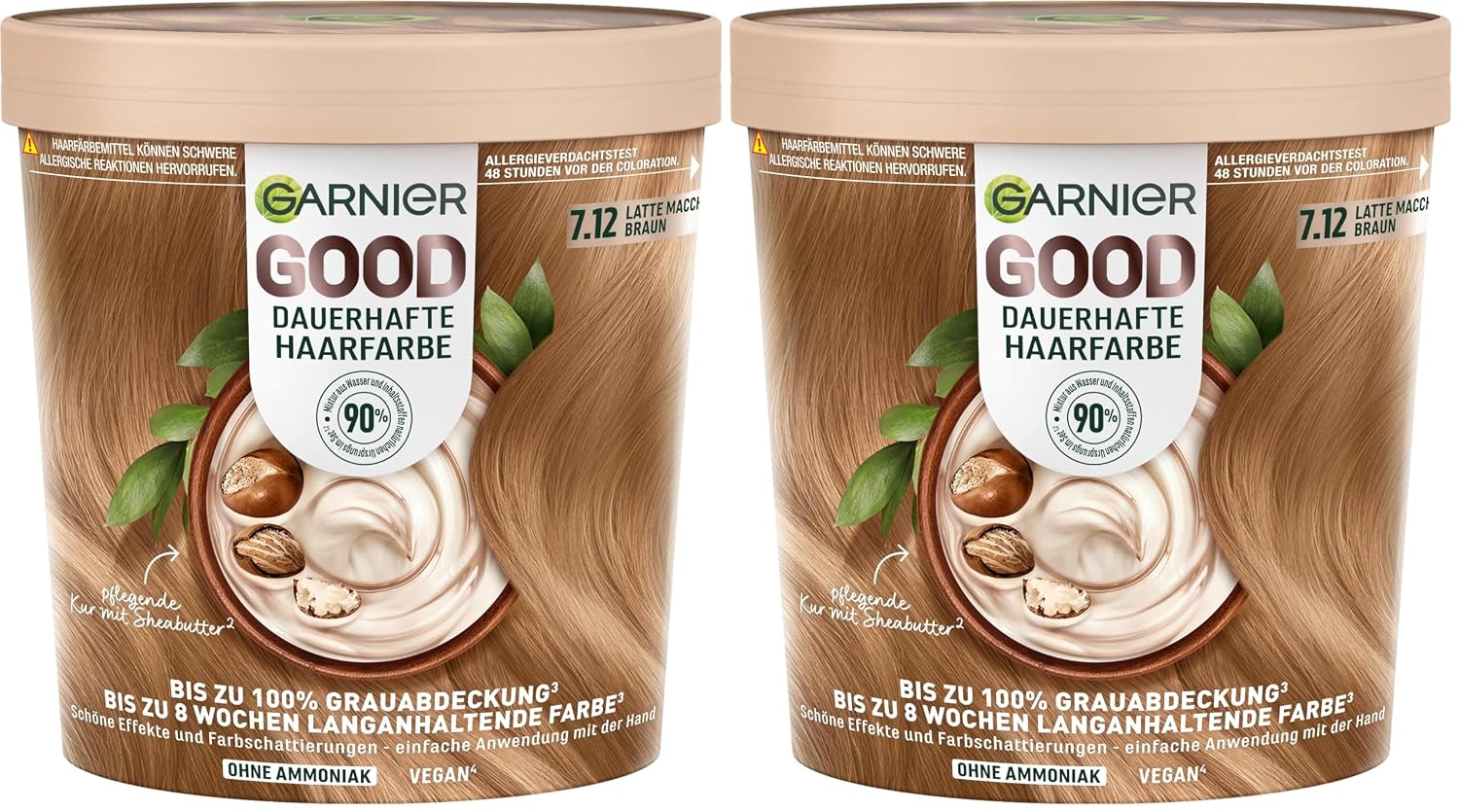 Detalle de Garnier GOOD Dauerhafte Haarfarbe 6.0 Mochaccino Braun – ohne Ammoniak, bis zu 100% Grauabdeckung