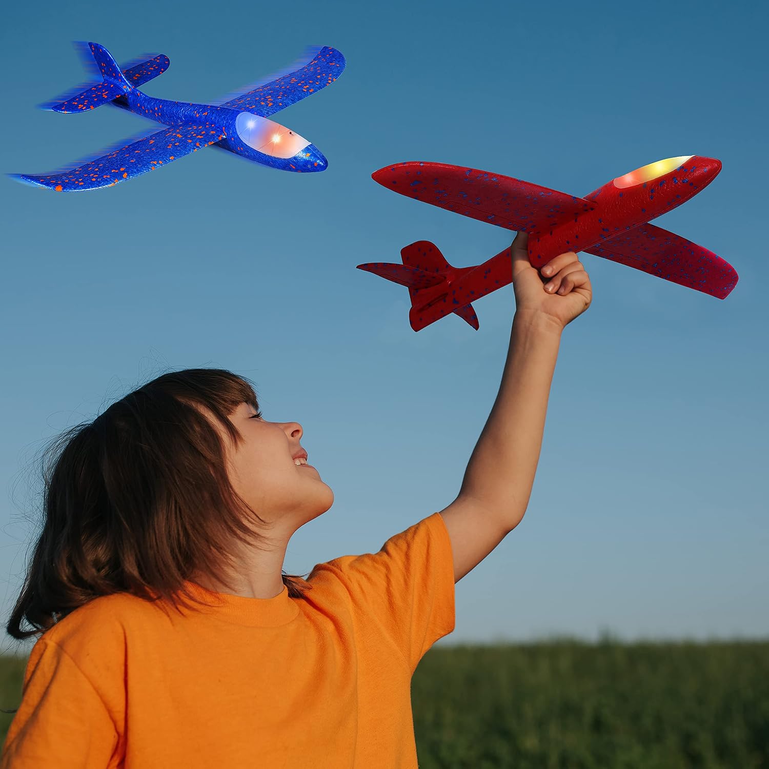 Thumbnail 5 de CUKU 6 Pack LED Light Airplane Toys: 17.5" Large Foam Gliders with 2 Flight Modes