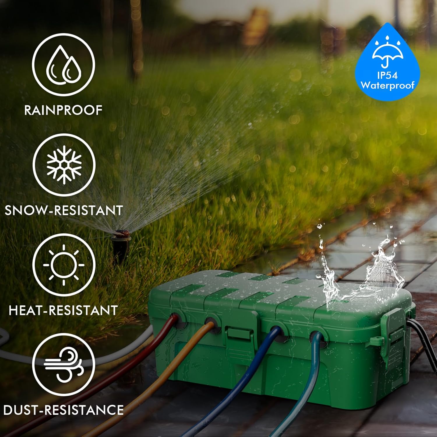 Detalle 2 de Restmo 2-Piece Outdoor Waterproof Electrical Box Set (IP54) with Medium Inner for Outlet, Plug & Power Strip