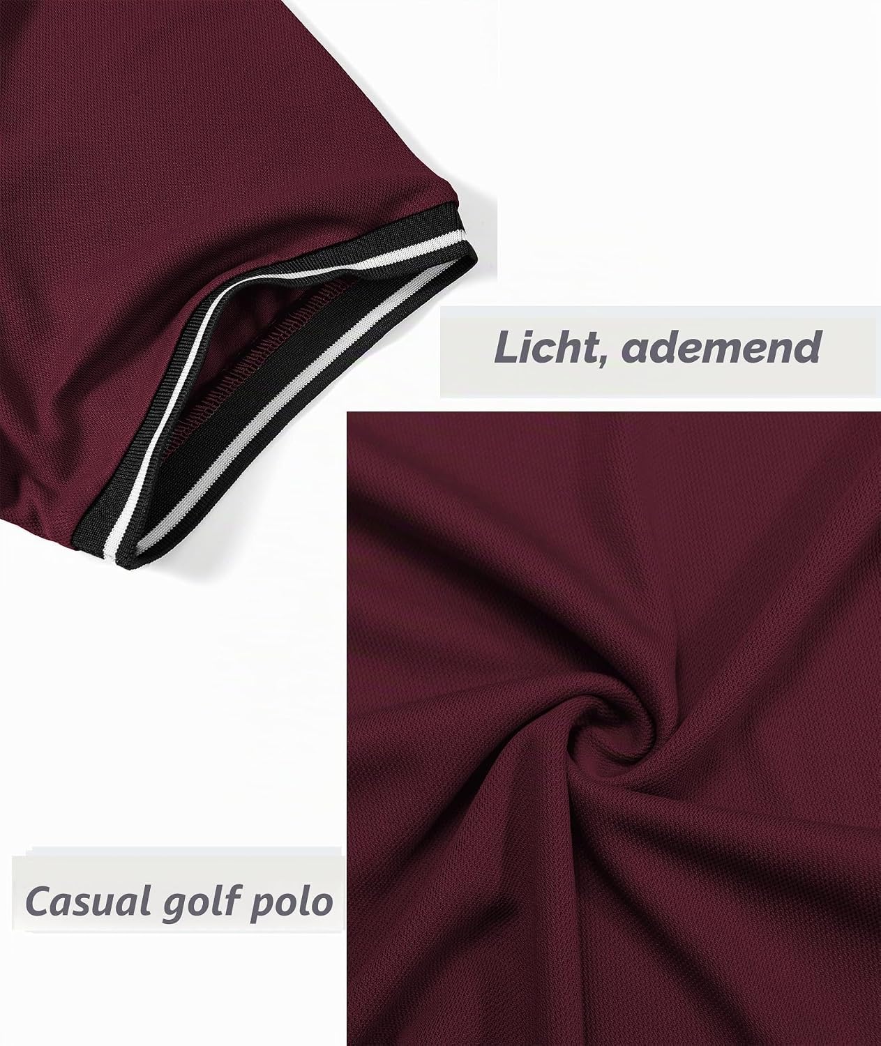Detalle 1 de SwissWell 5-pack herenpolo’s met korte mouwen, lichtgewicht en ademend